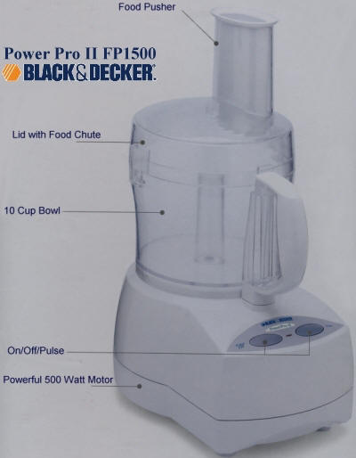 BLACK+DECKER 10 Cups 500-Watt Black Food Processor in the Food