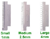 Includes three different blades for four different style cuts